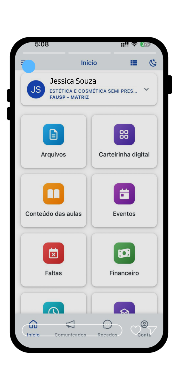 Tela de login iScholar